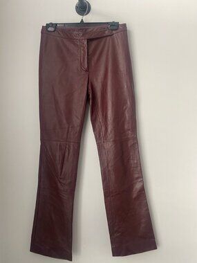 Laundry by Shelli Segal Mahogany Genuine Leather Pants (c)